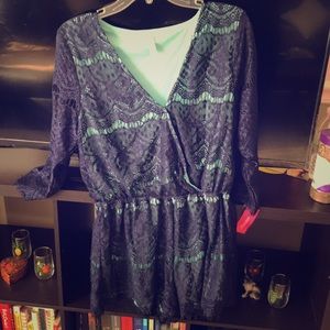 Blue Lace Romper NWT